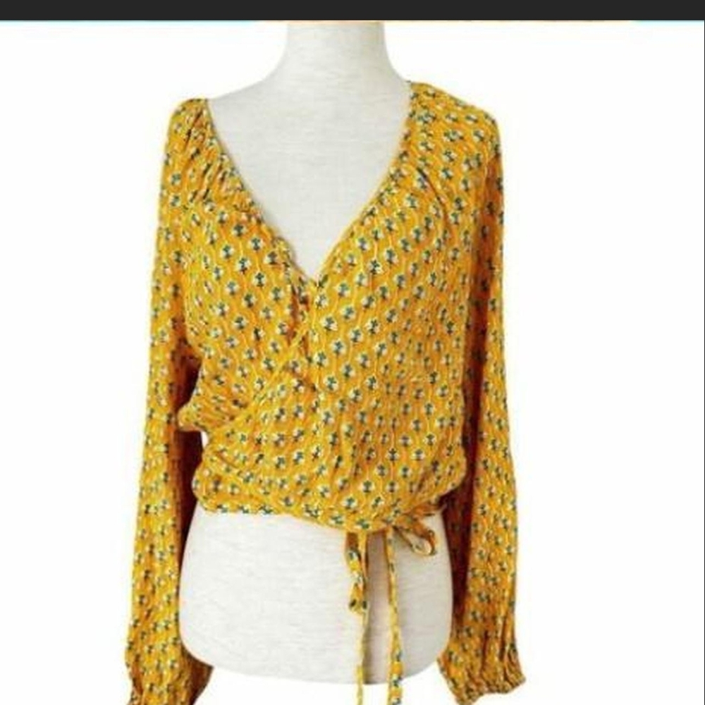 RHODE Yellow Floral Print Top